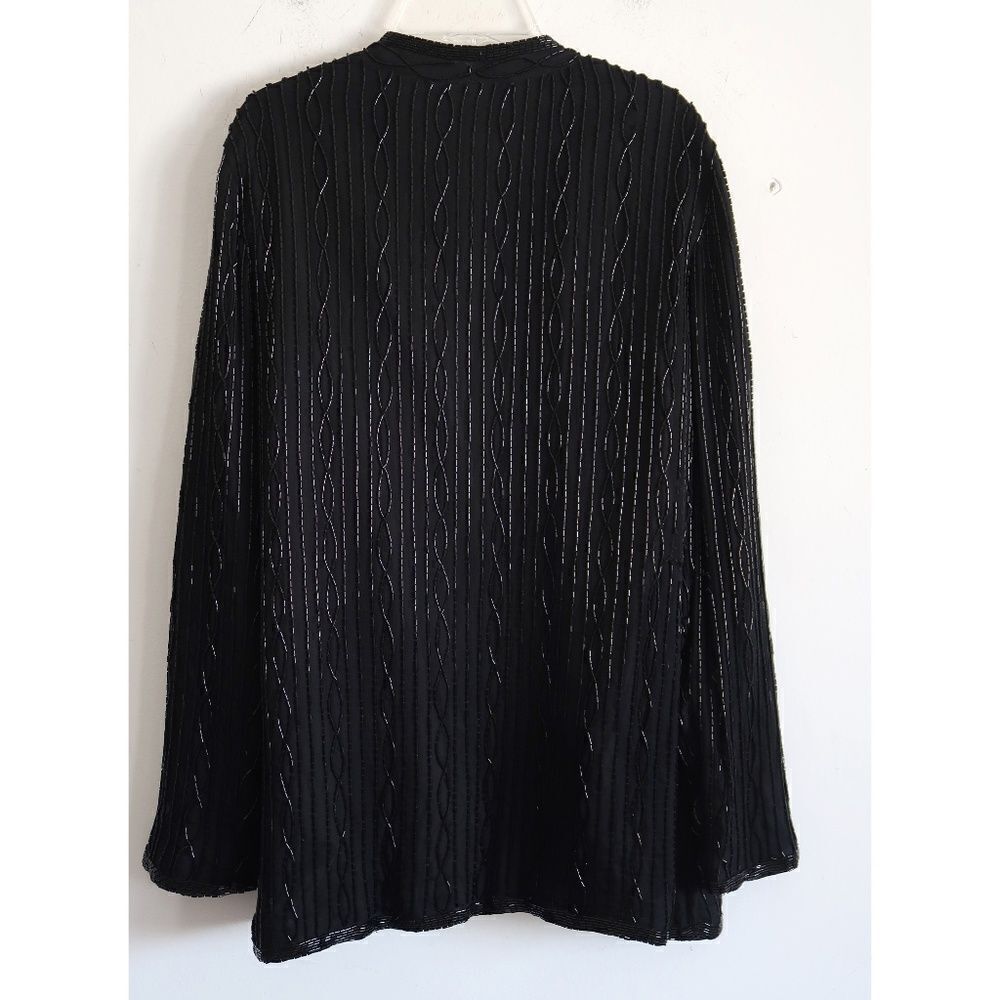 Windsmoor Black Beaded Silk Jacket - Size Small - Picture 5 of 9